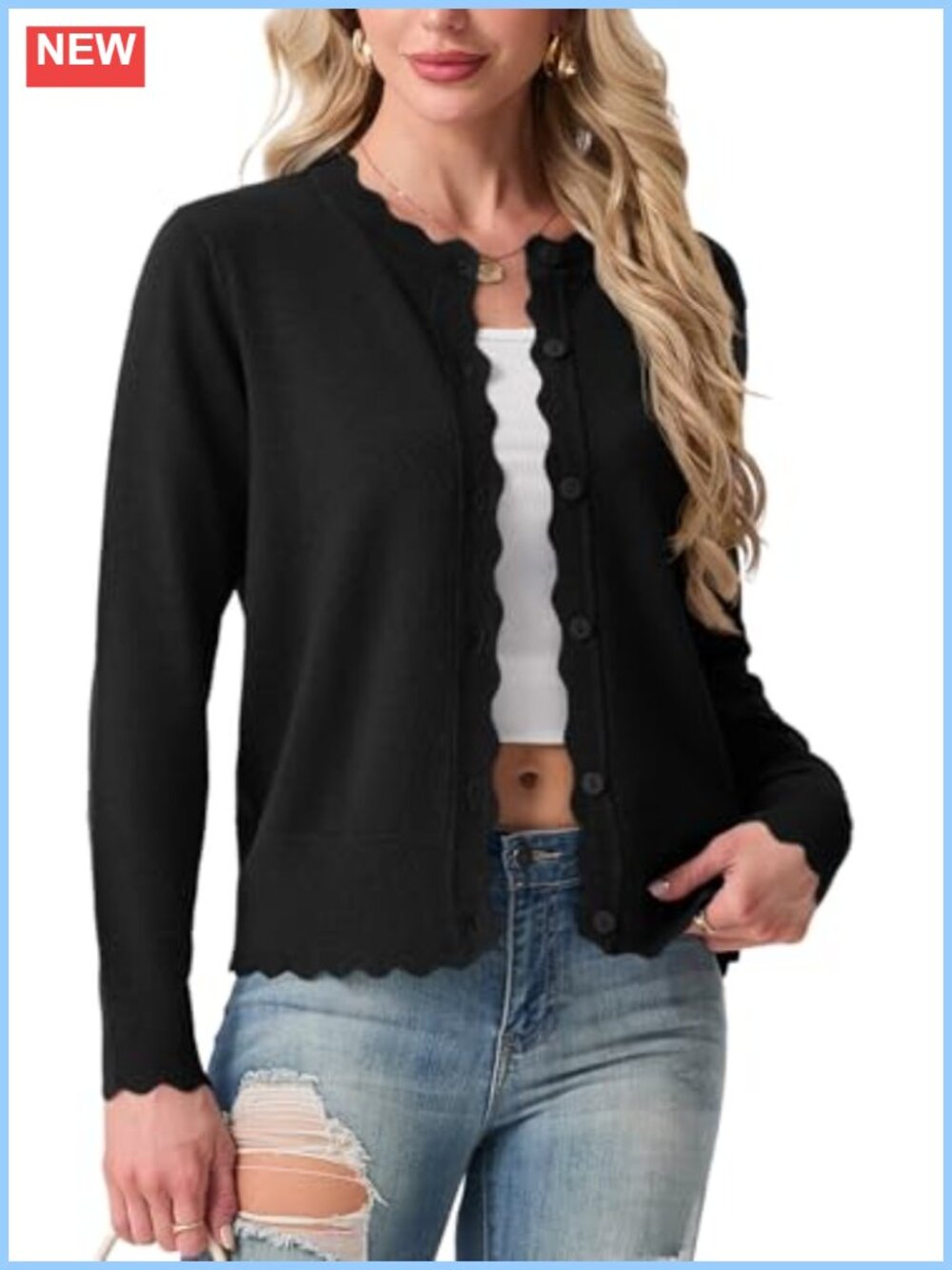 Women's Lightweight Knit Cardigan Sweater Button Up Long Sleeve Casual
